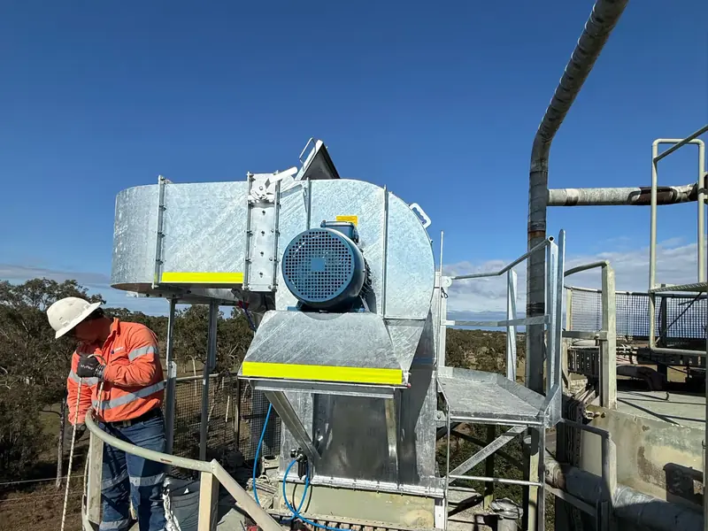 Supply and fit new dust extraction fan and housing